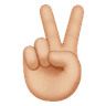Victory Hand: Medium-Light Skin Tone Emoji ✌🏼 image - Huawei Harmony OS style