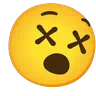 Face With Crossed-Out Eyes Emoji 😵 image - Google Noto Color Animated style