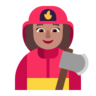 Woman Firefighter: Medium Skin Tone Emoji 👩🏽‍🚒 image - Microsoft Classic 2D style