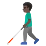 Man With White Cane: Dark Skin Tone Emoji 👨🏿‍🦯 image - Google Noto Color style