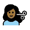 Woman Getting Haircut: Medium-Dark Skin Tone Emoji 💇🏾‍♀️ image - OpenMoji style
