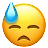 Downcast Face With Sweat