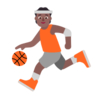 Person Bouncing Ball: Medium-Dark Skin Tone Emoji ⛹🏾 image - Microsoft Classic 2D style