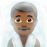 Man In Steamy Room: Medium-Dark Skin Tone Emoji 🧖🏾‍♂️ image - Apple style