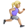 Woman Running Facing Right: Medium-Light Skin Tone Emoji 🏃🏼‍♀️‍➡️ image - Samsung style
