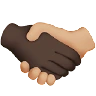 Handshake: Dark Skin Tone, Medium-Light Skin Tone Emoji 🫱🏿‍🫲🏼 image - Apple style