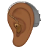 Ear With Hearing Aid: Medium-Dark Skin Tone Emoji 🦻🏾 image - Apple style