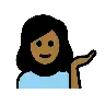 Woman Tipping Hand: Medium-Dark Skin Tone Emoji 💁🏾‍♀️ image - OpenMoji style