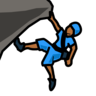 Person Climbing: Medium-Dark Skin Tone Emoji 🧗🏾 image - Emojidex style