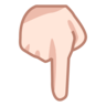 Backhand Index Pointing Down: Light Skin Tone Emoji 👇🏻 image - Emojidex style