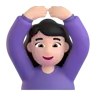 Woman Gesturing Ok: Light Skin Tone Emoji 🙆🏻‍♀️ image - Microsoft 3D Fluent style