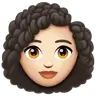 Woman: Light Skin Tone, Curly Hair Emoji 👩🏻‍🦱 image - WhatsApp style