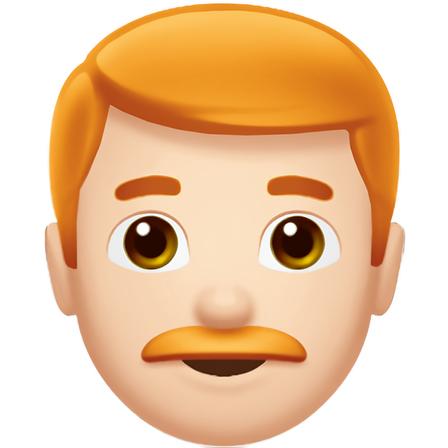 Man: Light Skin Tone, Red Hair