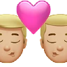 Kiss: Man, Man, Medium-Light Skin Tone Emoji 👨🏼‍❤️‍💋‍👨🏼 image - Apple style