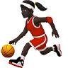 Woman Bouncing Ball: Dark Skin Tone Emoji ⛹🏿‍♀️ image - Apple style