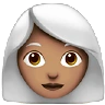 Woman: Medium Skin Tone, White Hair Emoji 👩🏽‍🦳 image - Apple style
