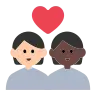 Couple With Heart: Person, Person, Light Skin Tone, Dark Skin Tone Emoji 🧑🏻‍❤️‍🧑🏿 image - Tossface style
