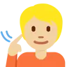 Deaf Person: Medium-Light Skin Tone Emoji 🧏🏼 image - Twitter / X (Twemoji) style