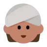 Person Wearing Turban: Medium Skin Tone Emoji 👳🏽 image - Tossface style