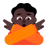 Person Gesturing No: Dark Skin Tone Emoji 🙅🏿 image - Microsoft Classic 2D style