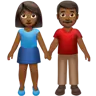Woman And Man Holding Hands: Medium-Dark Skin Tone Emoji 👫🏾 image - Apple style