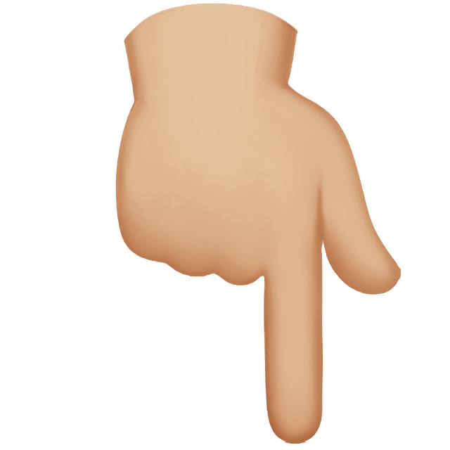 Backhand Index Pointing Down: Medium-Light Skin Tone