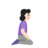 Woman Kneeling Facing Right: Light Skin Tone