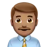 Man Office Worker: Medium Skin Tone Emoji 👨🏽‍💼 image - Apple style