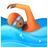 Person Swimming: Medium-Dark Skin Tone