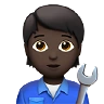 Mechanic: Dark Skin Tone Emoji 🧑🏿‍🔧 image - Apple style