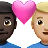 Couple With Heart: Man, Man, Dark Skin Tone, Medium-Light Skin Tone