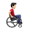 Man In Manual Wheelchair Facing Right: Light Skin Tone Emoji 👨🏻‍🦽‍➡️ image - Apple style