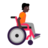 Person In Manual Wheelchair Facing Right: Dark Skin Tone