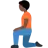 Person Kneeling: Dark Skin Tone