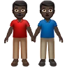 Men Holding Hands: Dark Skin Tone Emoji 👬🏿 image - Apple style