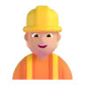 Construction Worker: Medium-Light Skin Tone Emoji 👷🏼 image - Microsoft 3D Fluent style