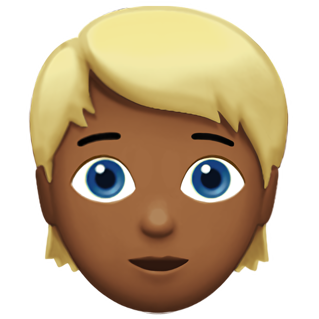 Person: Medium-Dark Skin Tone, Blond Hair