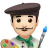 Man Artist: Light Skin Tone Emoji 👨🏻‍🎨 image - Apple style