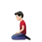 Man Kneeling: Light Skin Tone