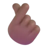 Hand With Index Finger And Thumb Crossed: Medium-Dark Skin Tone Emoji 🫰🏾 image - Microsoft 3D Fluent style