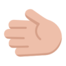 Leftwards Hand: Medium-Light Skin Tone Emoji 🫲🏼 image - Microsoft Classic 2D style