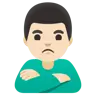 Man Pouting: Light Skin Tone Emoji 🙎🏻‍♂️ image - Google Noto Color style