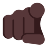 Index Pointing At The Viewer: Dark Skin Tone Emoji 🫵🏿 image - Microsoft Classic 2D style