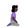 Woman Kneeling Facing Right: Dark Skin Tone Emoji 🧎🏿‍♀️‍➡️ image - Microsoft Classic 2D style