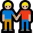 Men Holding Hands: Medium-Light Skin Tone