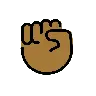 Raised Fist: Medium-Dark Skin Tone Emoji ✊🏾 image - OpenMoji style