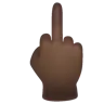 Middle Finger: Dark Skin Tone Emoji 🖕🏿 image - WhatsApp style