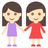 Women Holding Hands: Light Skin Tone Emoji 👭🏻 image - EmojiTwo style