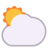 Sol branco atrás da nuvem Emoji 🌥 image - Microsoft Classic 2D style