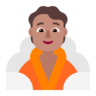 Person In Steamy Room: Medium Skin Tone Emoji 🧖🏽 image - Microsoft Classic 2D style